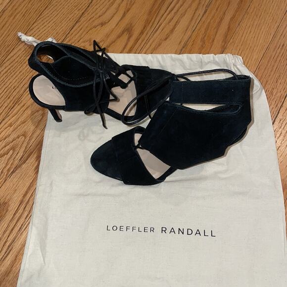 Loeffler Randall Scarlet black suede heels size 5B - Picture 6 of 11